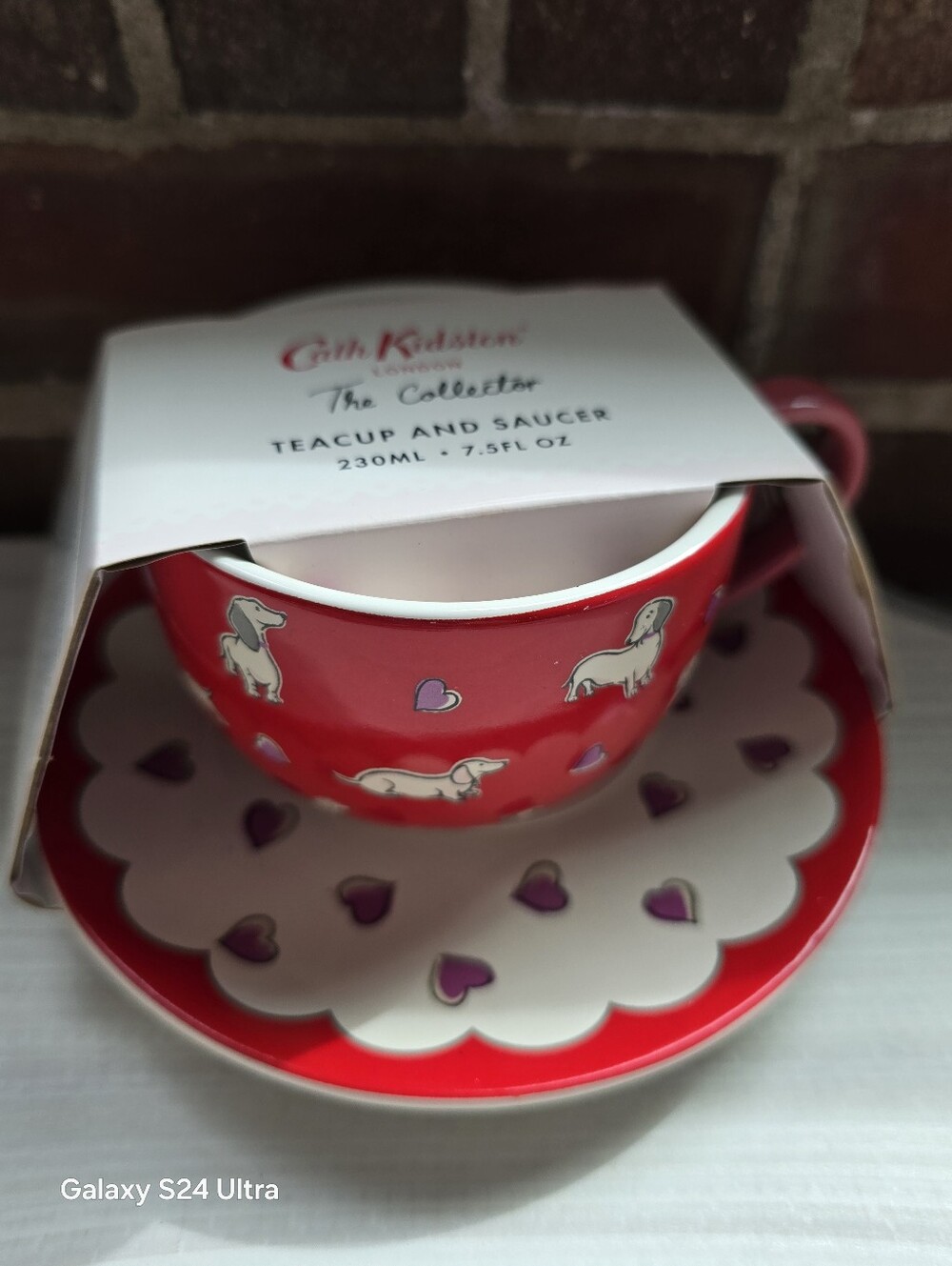 Dachshund Doxie Teacup And Saucer Cath Kidston London - New with box